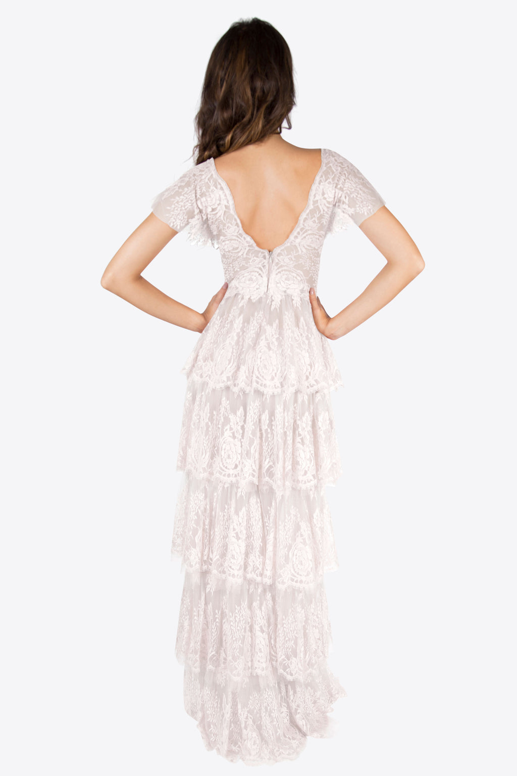 Isabella Lace-Tiered Gown