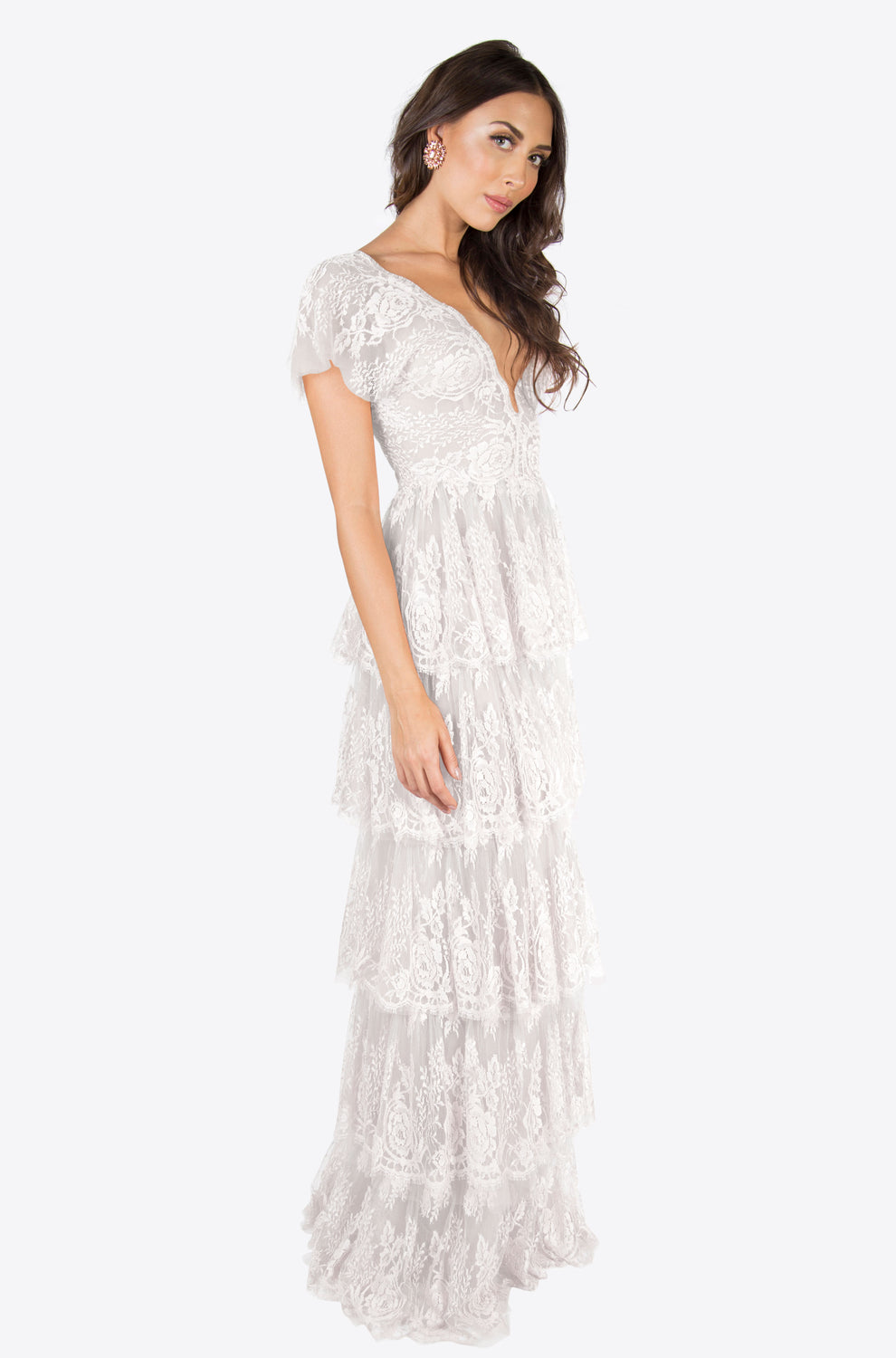 Isabella Lace-Tiered Gown
