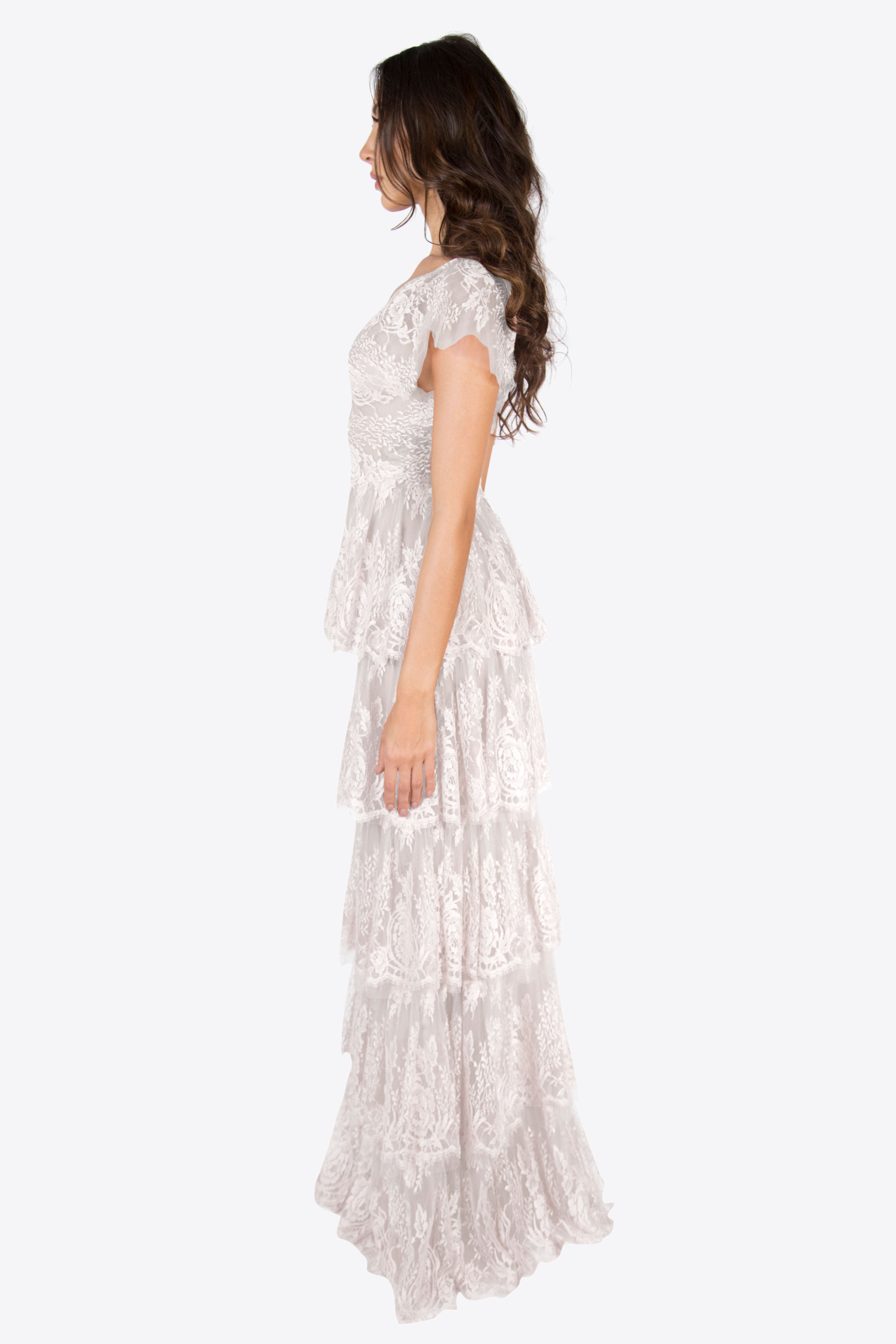 Isabella Lace-Tiered Gown