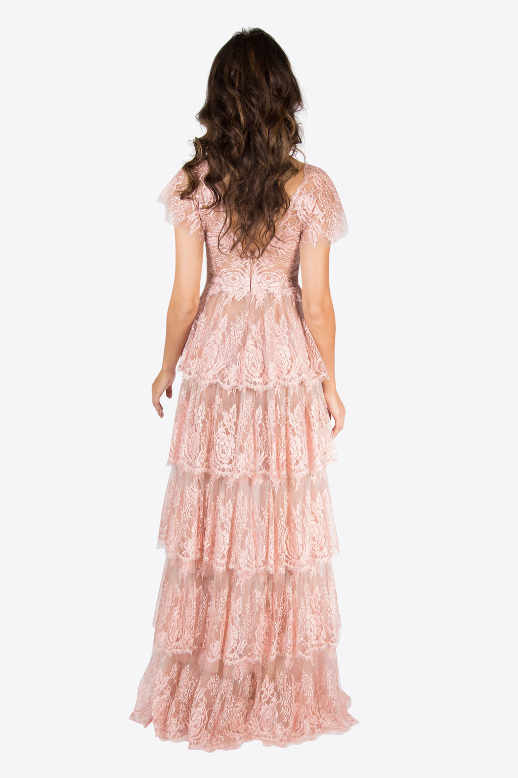 Isabella Lace-Tiered Gown