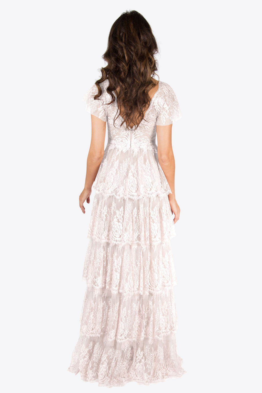 Isabella Lace-Tiered Gown