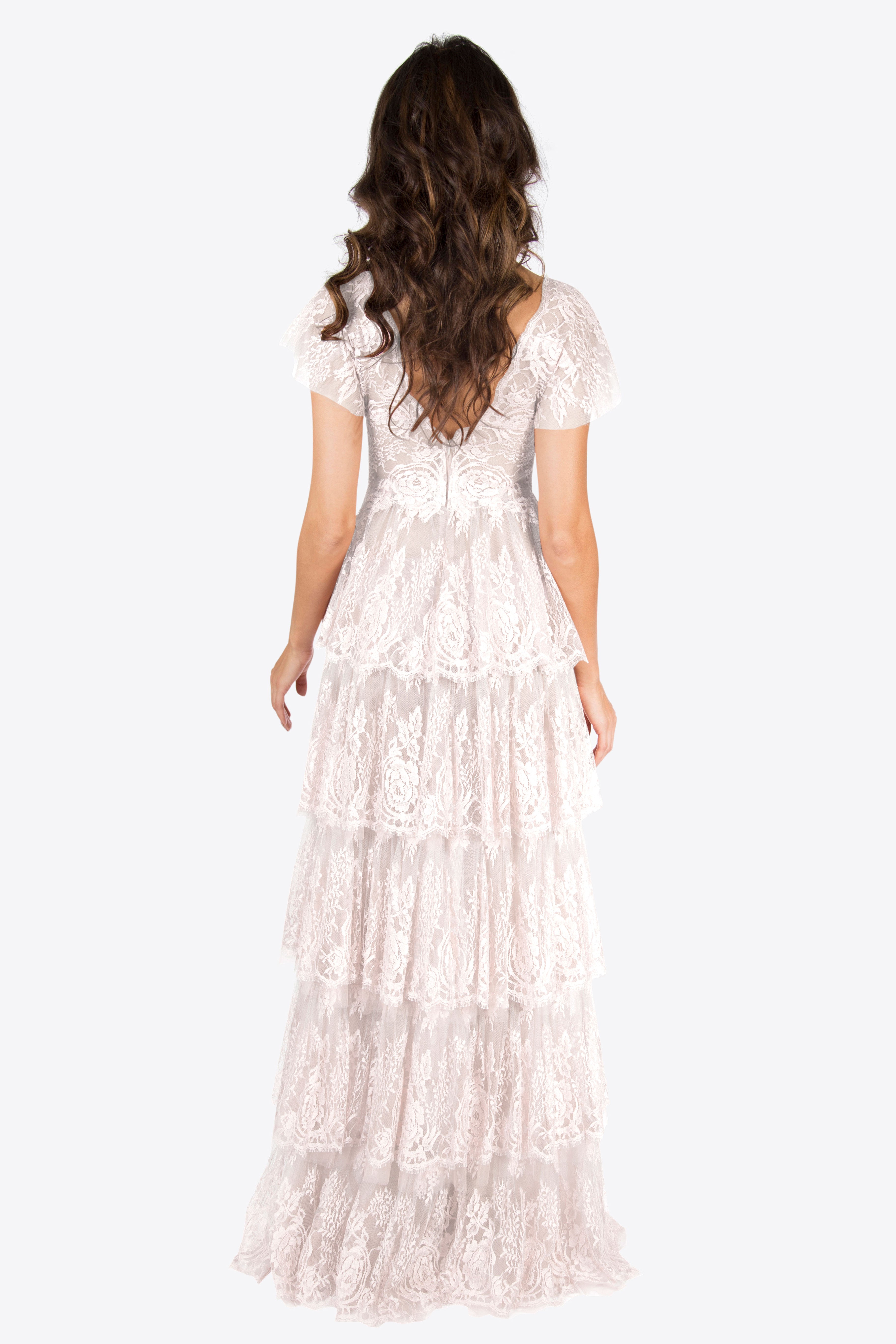 Isabella Lace-Tiered Gown
