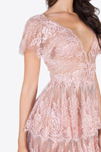 Isabella Lace-Tiered Gown